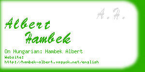 albert hambek business card